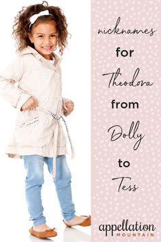 Classic, dramatic Theodora is a great choice for a daughter. But it's a little long, isn't it? Shorten that elegant name with these sparky, retro, and just plain fun nickname possibilities. I'd use Thora in a heartbeat. #girlnames #babynames #namingbaby #appellationmountain Traditional Names