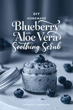 Soothing Aloe Blueberry Exfoliant Recipe Diy Scrub, Homemade Face, Diy Skin