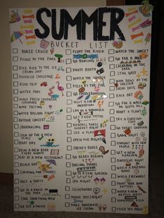 a summer bucket list on a bulletin board