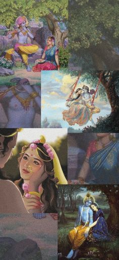 the beauty and the beast collage is shown