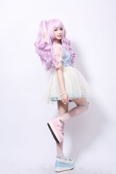 Pastel Clothes, Fantasy Make-up, Fairy Kei Fashion, Pastel Fairy, Style Pinterest, Kei Fashion, Harajuku Girls, Pastel Outfit