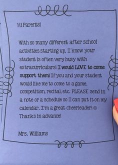 a hand holding up a piece of paper that says, i am parents with so many different after school activities starting up 1 know you