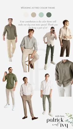 men's clothing in different colors and styles