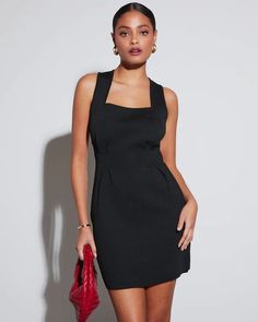 Gabrielle Bodycon Mini Dress – VICI Chic Structured Mini Dress For Party, Chic Square Neck Lined Bodycon Dress, Evening Square Neck Bodycon Dress, Evening Bodycon Dress With Square Neck, Sleek Square Neck Bodycon Dress For Evening, Sleek Square Neck Bodycon Evening Dress, Chic Square Neck Bodycon Dress For Party, Chic Structured Fitted Bodycon Dress, Chic Fitted Structured Bodycon Dress