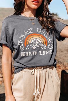 Gray Great Views Wild Life Graphic Tee Gray Graphic Print Top For Outdoor Activities, Mens Hat Pattern, Gray Graphic Tee, Hat Patterns Free, Knit Hat For Men, Knitting Patterns Free Hats, Knit Men, Aesthetic Shirts, Get Outdoors