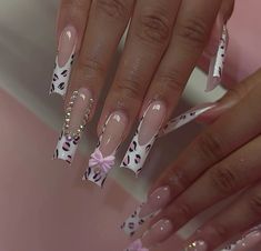 Bow Nail Designs, Acrylic Toe Nails, Glamour Nails, Pink Acrylic Nails, Acrylic Nails Coffin, Square Acrylic Nails