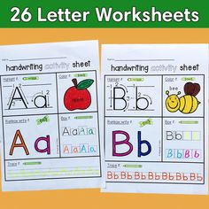 two printable worksheets for beginning and ending the letter b, with an image of