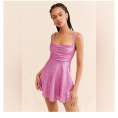 Never Worn. Bought For Taylor Swift Which Got Cancelled Black Velvet Bow, Velvet Bows, Sequence Dress, Come Undone, Lemon Dress, Different Dresses, Denim Mini Dress, For Love & Lemons, Pink Sequin