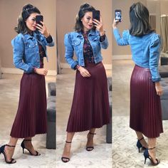 Maroon Long Skirt Outfit, Long Maroon Skirt Outfit, Burgundy Pleated Skirt Outfits, Wine Skirt Outfit, Burgundy Skirt Outfit Fall, How To Style Long Skirts, Burgundy Skirt Outfit