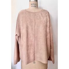 H&M Blush Pink, Nude Faux Suede Straight Relaxed Silhouette, Pullover Top Round Neckline, Center Front Seam, Center Back Seam, Drop Shoulder, Wide-Cut Long Sleeves, Straight Hem Faux Suede Outside, Smooth Satin Inside 90% Polyester 10% Elastane Pit To Pit: 27" Chest: 54" Waist: 54" Sleeve Length: 19" Back Length: 24" Size: Xl New With Tags Office, Work, Back To School,Casual, Lounge, Classic, Luxury, Fall, Winter, Spring, Summer Soft Pink Tops For Fall, Soft Textured Pink Tops For Fall, Soft Texture Pink Tops For Fall, H&m Long Sleeve Pink Tops, H&m Pink Long Sleeve Tops, Chic Winter Tops By H&m, Chic H&m Tops For Winter, Chic Pink Blouse For Winter, H&m Tops For Loungewear In Fall