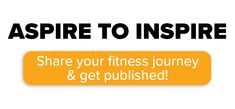 an advertisement with the words inspire to inspire share your fitness journey and get polisheded