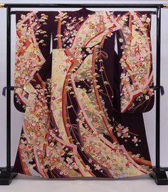 Furisode Kimono, Silk Furisode, Mod Kimono, Brown Kimono Robe, Brown Kimono Robe, Chrysanthemum Kimono, - Etsy Canada Floral Print Long Sleeve Kimono For Wedding, Long Sleeve Floral Print Kimono For Wedding, Long Sleeve Floral Kimono For Wedding, Long Sleeve Floral Print Wedding Kimono, Chrysanthemum Kimono, Brown Kimono, Japanese Background, Furisode Kimono, Chrysanthemum