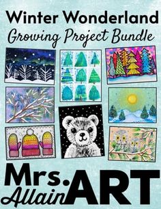 the winter wonderland growing project bundle includes art projects and coloring books for kids to color