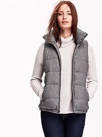 Frost Free Fleece-Lined Vest Sleeveless Puffer Jacket, Monochromatic Style, Winter Womens Fashion, Old Navy Vest, Plus Size Vests, Herringbone Vest, Easter Wedding, Grey Puffer, Sleeveless Puffer