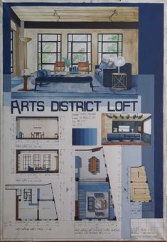 an advertisement for the arts district loft