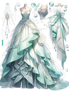 Dress References, Dreamy Gowns, Fashion Drawings, Dress Design Drawing, Dress Art, Clothing Design Sketches, Fantasy Dresses, Fashion Drawing Dresses, Dress Design Sketches