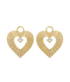 Heart Huggie Charms – Loren Hope Everyday Gold Huggie Earrings With Dangling Charms, Gold Plated Huggie Earrings With Charms, Gold Huggie Earrings With Dangling Charms For Everyday, Gold-plated Huggie Earrings With Charms, Sweet Accessories, Jewelry Companies, Gold Plating, Handcrafted Jewelry, Handmade Natural