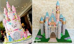 the cake is made to look like a castle