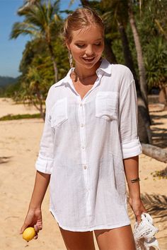 We are obsessed over this White Boho Single Breasted Beachwear to add to your vacay wardrobe. Featuring white sheer material with long sleeves and button front detailing. Details: NeckLine:Shirt Collar Sleeve Length:Long Sleeve Fit Type:Loose Fit Washing Instructions:Hand Wash Package Contents:1 * Top Size(Inch) Bust Length Shoulder Sleeve One Size 43.3 33.9 16.1 16.5 Tips: The size chart in the description is for the item's tile measurement. Please don't take it as the body's size. In generally. it will make you more comfortable when the size of clothes is larger than your size of bust/waist/hips. You can go up one size if you'd prefer more loose. Due to the many variations in monitors. the color in the image could look slightly different. please take physical design and color shall preva Long Beach Cover Up, Plus Size Yoga, Beach Sarong, Goth Dress, Bathing Suit Covers, Swimwear Bottoms, Plus Size Bra, Swimsuit Fashion, Roll Up Sleeves