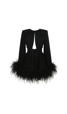 This stunning dress features a unique feather trim that adds a touch of whimsy and playfulness to your look. Made with high-quality materials, it's sure to be comfortable and long-lasting. Perfect for any special occasion, this dress will have you feeling confident and stylish. Round neck Wide, long sleeves Fit-and-flare silhouette Concealed back zipper closure Lined Keyhole cutout at front Tonal, crisscross piping at waist Feather trim at cuffs and hem 100% Polyester; trim: 100% real ostrich feathers, origin: Spain Dry clean Colour may vary due to lighting on images. The product images (without model) are closest to the true colour of the product. Item runs true to size chart and is cut to suit our size chart. Please refer to our size chart for the best fit. Do not size up or down. Feather Trim Dress, Feather Trim, Feeling Confident, Feather Dress, Clothing Stores, Ostrich Feathers, Plus Size Shopping, Art Aesthetic, Hm Dress