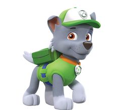 a cartoon dog wearing a green shirt and hat