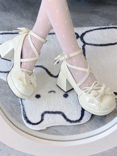 Color: Milky White Solid Color, Size: 39 White Solid Color, Mid Heel Shoes, White Solid, Milky White, Powdered Milk, Mid Heel, Dress Romper, Kawaii Fashion, Jumpsuits For Women