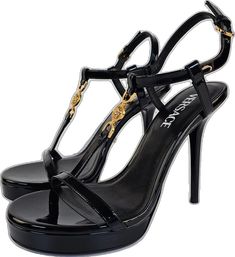 Luxury Formal Synthetic Heels, Luxury Synthetic Heels For Formal Occasions, Luxury Synthetic Platform Sandals, Luxury Synthetic Sandals For Formal Occasions, Luxury Synthetic Sandals With Buckle Closure, Designer High Heel Synthetic Sandals, Luxury Synthetic Heels With Buckle Closure, Luxury Synthetic Sandals With Heel Strap, Leather Heels Sandals