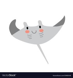 a cute cartoon stingfish on white background