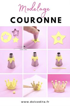 the instructions for how to make a princess crown out of fondant and plasticine