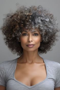 #CurlyHair #HairStyle #CurlyHairStyle #WomenHairStyle #WomenCurlyHair #WomenCurlyHairStyle Over 50 Curly Hairstyles For Women, Grey Afro Hair, Afro Loki, Curly Hair Color Ideas, Grey Hairstyle, Curly Hair Color, Simple Prom Hair, Curly Haircuts, Colored Curly Hair