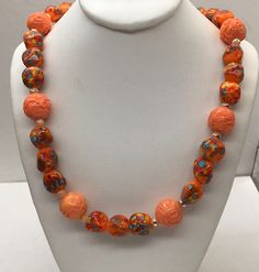 "Beautiful vintage very unique French Art Deco glass bead necklace pre/owned condition measures 24\" length." Vintage Adjustable Necklaces With Colorful Beads, Vintage Czech Glass Beaded Necklace, Unique Murano Glass Beaded Necklaces, Unique Murano Glass Necklace With Large Beads, Unique Murano Glass Necklaces With Large Beads, Vintage Murano Glass Necklace With Large Beads, Vintage Glass Necklace With Oval Beads, Vintage Long Glass Necklace, Vintage Czech Glass Oval Beaded Necklace