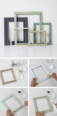 how to make a diy photo frame out of old frames with paint and tape