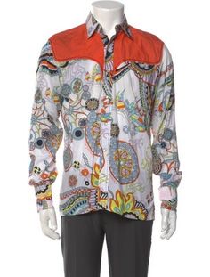 Christian Lacroix ShirtNeutralsFloral PrintSpread CollarLong Sleeve with Adjustable Barrel CuffsFront Pocket & Snap ClosureFit:Casual Shirts by Christian Lacroix typically fit true to size. Multicolor Printed Shirt With Spread Collar, White Printed Shirt With Spread Collar, Multicolor Spread Collar Shirt For Spring, Multicolor Printed Tops With Spread Collar, White Printed Long Sleeve Shirt, Orange Tops With Spread Collar For Spring, Casual Fitted Multicolor Print Shirt, Fitted Long Sleeve Orange Shirt, Fitted Orange Long Sleeve Shirt