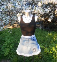 Fitted Cotton Cutoff Skirt, Patchwork Denim Mini Skirt For Summer, Summer Patchwork Denim Mini Skirt, Hippie Cotton Mini Skirt For Spring, Handmade Cotton Bottoms For Spring, Bohemian Cotton Fitted Mini Skirt, Bohemian Fitted Cotton Mini Skirt, Fitted Bohemian Cotton Mini Skirt, Hippie Cotton Mini Skirt