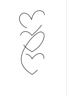 the outline of two hearts on a white background