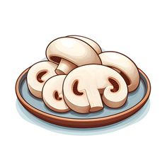 sliced mushrooms on a plate with the word glob in the middle and another type of mushroom above it