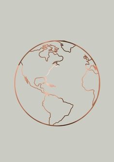 the earth is shown in copper on a gray background