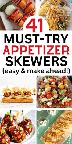 These easy appetizer skewers will be the hit of the party! Make ahead and bite size, these easy kabobs appetizers always please a crowd. Easy finger foods for party make ahead, food on a stick ideas appetizers, cold food on a stick ideas, easy skewer appetizers for a party, appetizers on a stick skewers, skewer recipes appetizers parties, skewer recipes appetizers cold, scewers appetizers easy, meat and cheese skewers appetizers, meat cheese skewers appetizer ideas, easy meat and cheese ...