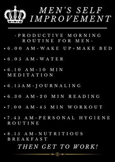 Morning Routine For Men, Business Books Worth Reading, Productive Morning Routine, Morning Routine School, Morning Journal, Healthy Morning Routine, Health Hacks, Productive Morning