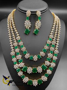 Three lines emerald and cz Stones grand necklace set Handmade jewelry Silver plated jewelry One gram gold jewelry Official Website globusfashions.com 🌸 S H O P . M O R E . S T Y L E S 🌸 https://www.etsy.com/shop/Globusfashions Necklaces - https://www.etsy.com/shop/Globusfashions?section_id=18712263 Bracelets - https://www.etsy.com/shop/Globusfashions?section_id=18969767 Pendant Sets - https://www.etsy.com/shop/Globusfashions?section_id=18707402 Tikka - https://www.etsy.com/shop/Globusfashions? Dazzling Gold Emerald Necklace, Green Cubic Zirconia Necklace For Parties, Green Cubic Zirconia Party Necklace, Dazzling Green Jewelry With 17 Jewels, Dazzling Emerald Necklaces For Party, Dazzling Emerald Necklace For Party, Cubic Zirconia Costume Jewelry Necklace Hand Set, Costume Jewelry Necklace With Cubic Zirconia, Formal Green Plated Jewelry