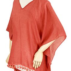 Made Of Viscose. One Size Fits S-L. Machine Wash. Casual Beach Poncho With Tassels, Casual Summer Poncho With Tassels, Red Tassel Tops For Beach, Casual Red Tops With Tassels, Red Tassel Beach Tops, Casual Red Tassel Top, Womens Navy Blue Sweater, Womens Black Sweater, White Knit Cardigan