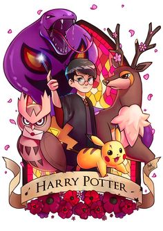 harry potter and his friends are surrounded by flowers