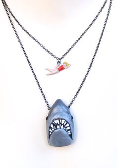 Jaws Necklace #shark #necklace Shark Room, Shark Bait, Shark Necklace, Shark Bites, Shark Party, Shark Week, Jewelry Inspiration, My Jewellery, Jewelry Box