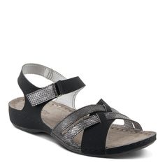 BLACK MULTI Black T-strap Sandals With Removable Insole, Spring Buckle Closure T-strap Footbed Sandals, Synthetic T-strap Sandals With Buckle Closure, Spring T-strap Wedge Sandals With Buckle Closure, Spring Step Shoes, Western Women, Size Chart For Kids, Black Synthetic T-strap Sandals With Buckle Closure, Comfortable Sandals