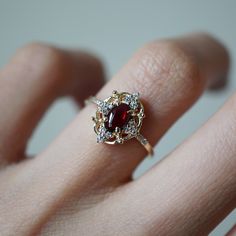 Dreamy Jewelry, Cosmic Ring, Garnet Wedding Rings, The Moon And The Stars, Garnet Wedding, Garnet Engagement Ring, Cute Engagement Rings, Future Engagement Rings, Dream Engagement Rings