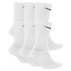 Nike Everyday Plus Cushioned White/Black 6 Pack Crew Socks Valley Ball, White Nike Socks, Foundation Skateboards, Nike Crew Socks, Almost Skateboards, Blind Skateboards, Primitive Skateboarding, Chocolate Skateboards, Baker Skateboards