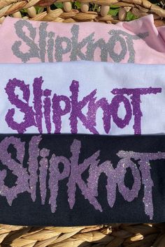 Slipknot Toddler Glitter T-Shirt Makes the cutest addition to your kids' wardrobe or a perfect gift! Size: 3T Made with glittered heat transfer. For longevity of the design, wash and dry inside out. If you have any questions, please feel free to message us :) Girls T Shirts, Kids Wardrobe, Slipknot, Girls Tshirts, Heat Transfer, The Cutest, Inside Out, Girl Outfits, Heat