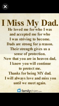 a poem that reads i miss my dad