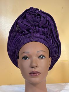 African autogele, ready to wear gele, African hat, traditional wedding hat, pre-tied headgear, headwrap, Head-tie.  * Adjustable Velcro/plaster straps behind. * Aso Oke , Women  * Size: One size fits most * Classic turban style, Solid color * Auto-gele  African head tie of Nigerian  * 100% brand new and high quality! No Refund/No Returns/No Exchange Kindly allow a difference of the picture/pattern of your item(s) between the real-life image and the photographic image on the website. Traditional Headwrap For Party, Traditional Party Headwrap Headband, Traditional Party Headwrap, Elegant Headwrap For Church, Elegant Church Headwrap In Headband Style, Elegant Church Headwrap Headband, Elegant Church Headwrap Hat, Traditional Fitted Headscarf, Traditional Party Headwrap One Size