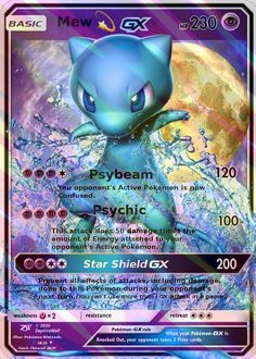 a pokemon card with the name psybeam on it's back side